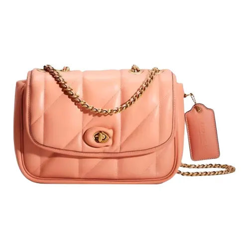 COACH Pillow Напп Кожа Сумка через плечо Сумка через плечо Сумка через плечо Средний Женский Светло-коралловый
