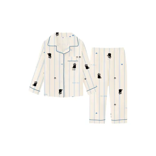 MIMOSA CHUR Полосы Черный кот Женские Пижамные комплекты