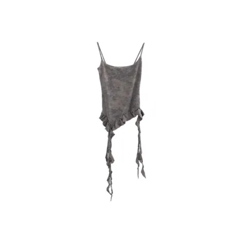 LOWEAR Винтаж Рюш Отделение Без рукавов Топ на бретелях Женские