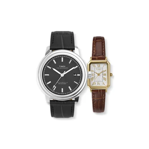 TIMEX Наручные часы Автоматический Механический Механизм Естественная Кожа Ремешок Белый Циферблат Унисекс