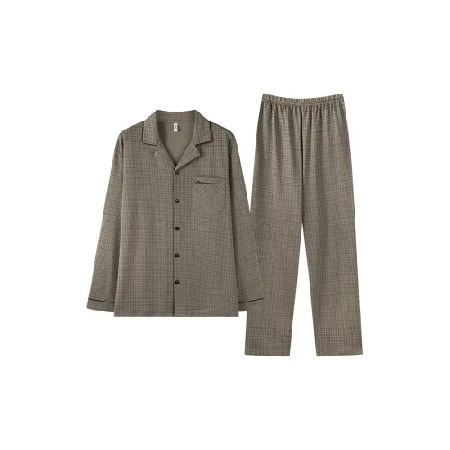 Qin Jing Сосново-серый Абрикос [Gift Box Set] Мужской Пижамные комплекты