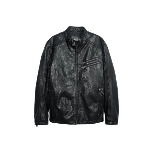 MCS Черный Z9 Мужские Кожаные Куртки