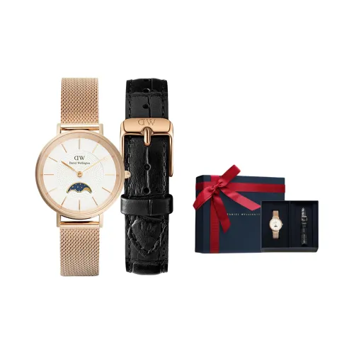 Daniel Wellington PETITE Collection Small Moon Curve Кварцевый механизм Белый циферблат Женские часы