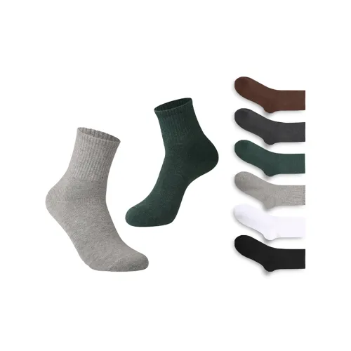 CABRAKALANI 6 пар 7A Антибактериальные 100% хлопковые носки Crew Unisex MID Носки до икры