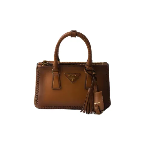 PRADA Galleria Коровья кожа Сумка Мини Женская Коричневая