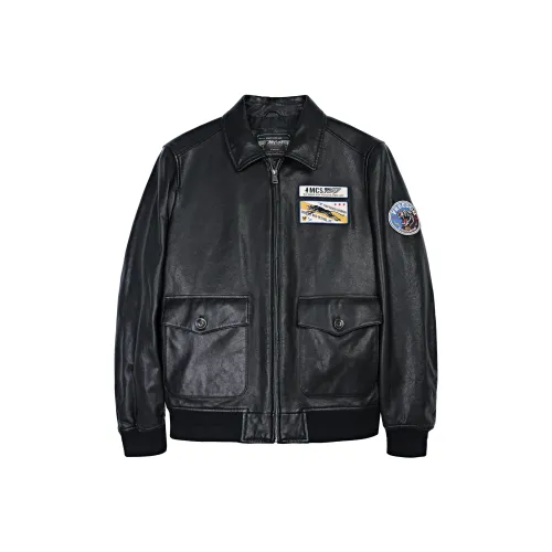MCS Натуральная кожа Куртка Мужская Черная