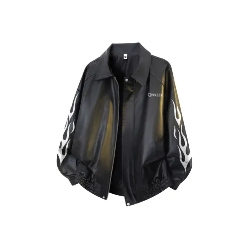 Qnxeey Унисекс Кожаные Куртки