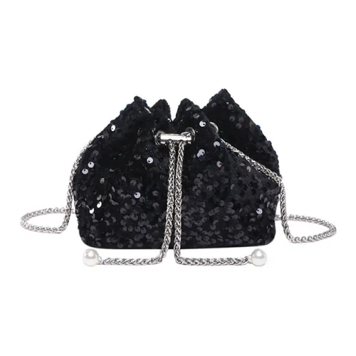 DALO Ткань Сумка через плечо Сумка на плечо Стандартная Женская Черная Серебряная