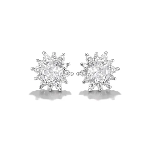 Clect Серьги-гвоздики с синтетическим кубическим цирконием Женские