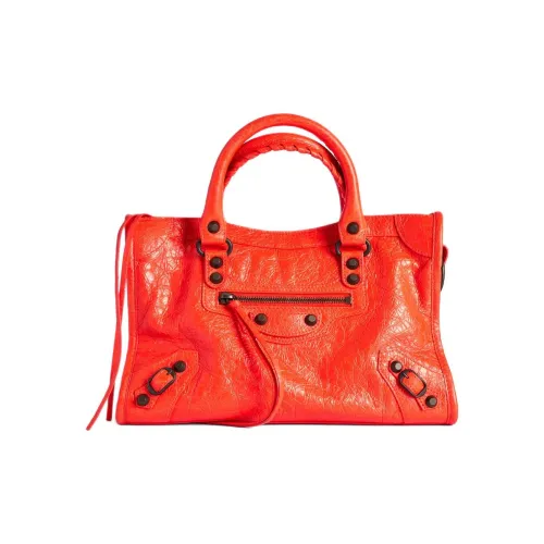 Balenciaga Le City Овечья кожа Одно плечо Сумка Маленькая Женская Апельсин