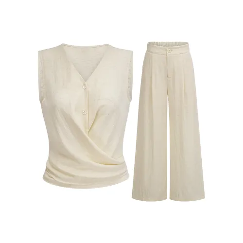 POWXV Raw Hemp Women's Casual Suits POWXV Raw Конопля Женские Повседневные Костюмы