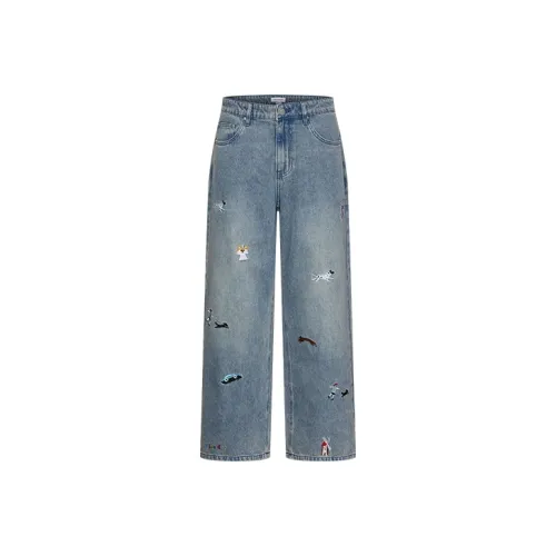 URBAN REVIVO Джинсы Мужские Серый Синий