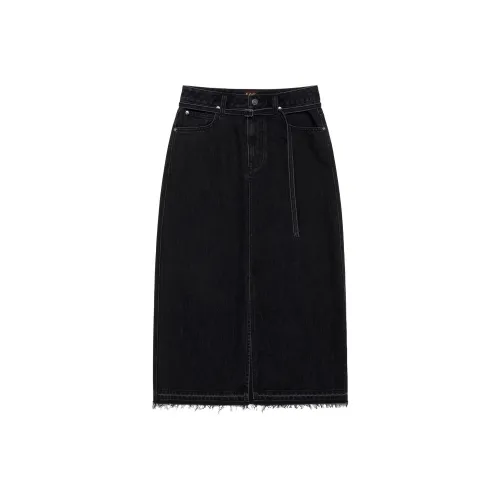 Lee Черные Женские Джинсовые Длинные Юбки