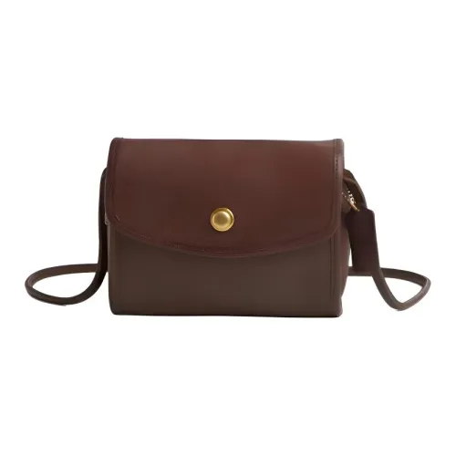 COACH Vintage Кожа Сумка через плечо Сумка на плечо Маленькая Женская Красно-коричневая