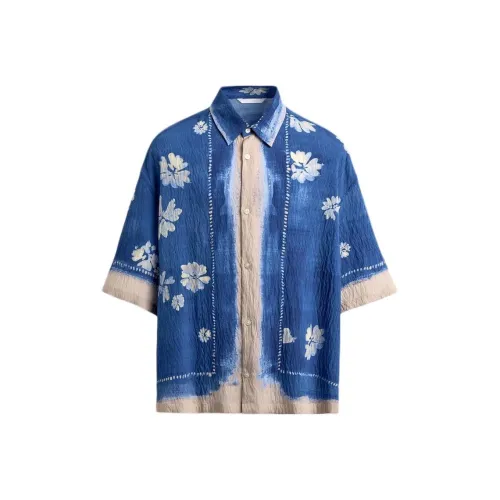 ZARA Телесный Синий Мужские Рубашки