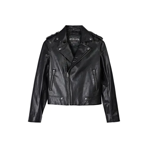 MCS Черный Z9 Женские Кожаные Куртки