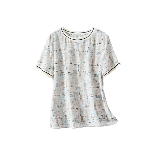 JINJU Светлый Цвет Impression Женские T-Рубашки