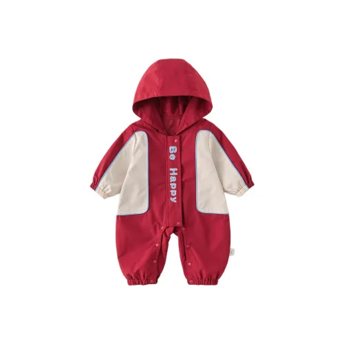 XiaoJinBu Темно-красные комбинезоны ползунки для малышей