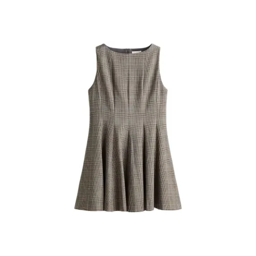H M Бежевый Клетчатый Женские Платья без рукавов