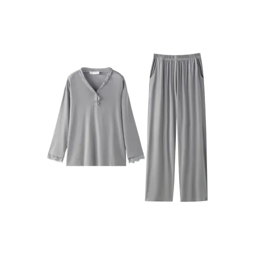 MEONSILL Весенний и Осенний комплект пижам для женщин 2 предмета темно-серый