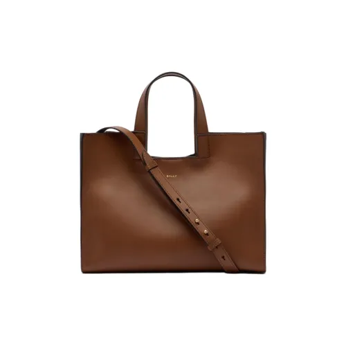BALLY Lock Me Light Grain Телячья кожа Тоут Сумка Сумка для покупок Сумка Женская Темно-коричневая