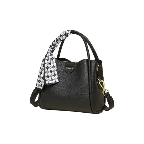 COMELY Сумка через плечо из коровьей кожи с синтетической кожей обычная женская черная