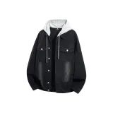 Чёрный с серым капюшоном