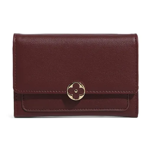 PT'SON Кошелек из коровьей кожи стандартный женский светло-розовый бордовый