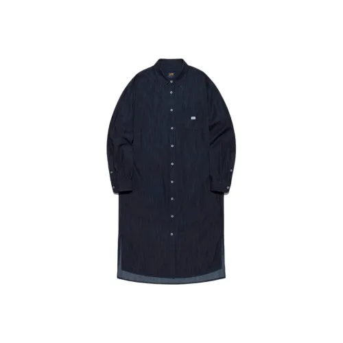 Lee Индиго Женские Длинные Платья с Длинными Рукавами