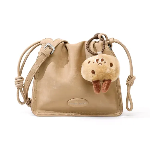 CinvaiKrose Сумка-ведро из коровьей кожи с синтетической кожей сумка через плечо женская хаки экрю