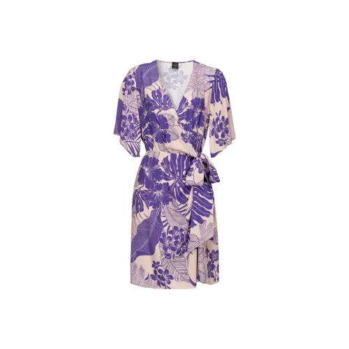 PINKO Короткий рукав Платье Женское Фиолетовое