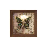 Коричневая рамка - традиционный китайский стиль, стена, свет - подлинная бабочка, стекло, фоторамка