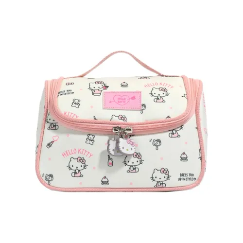 Sanrio Hello Kitty Canvas Handheld Makeup Bag Regular Women's Pink