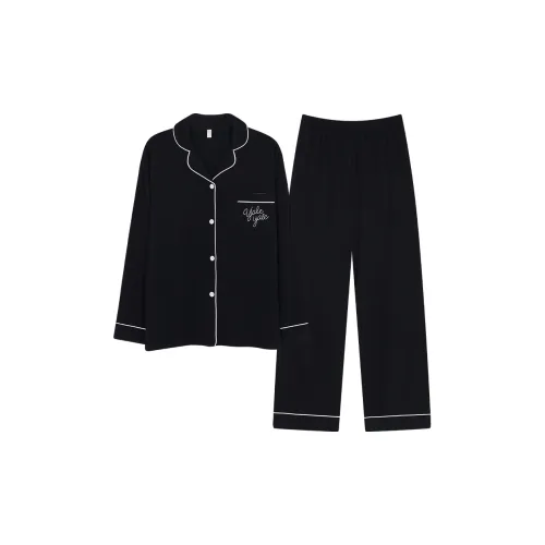 QIAOYUN Черный Женский Пижамный Комплект