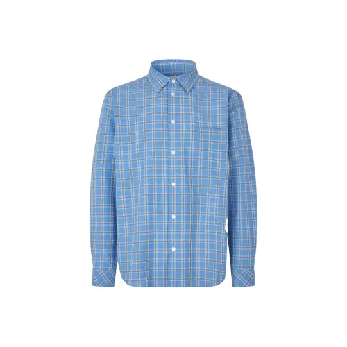 Samsoe Samsoe Blue Men's Shirts Самсо Самсо Синий Мужские Рубашки