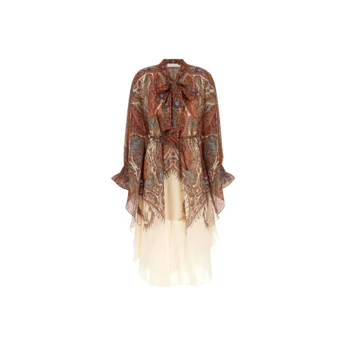 Zimmermann FW25 Длинное платье с длинными рукавами женское