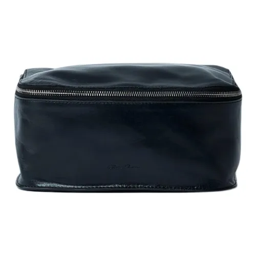 RICK OWENS совместный бренд RO Телячья кожа Туалетная сумка Большая Мужская Черная