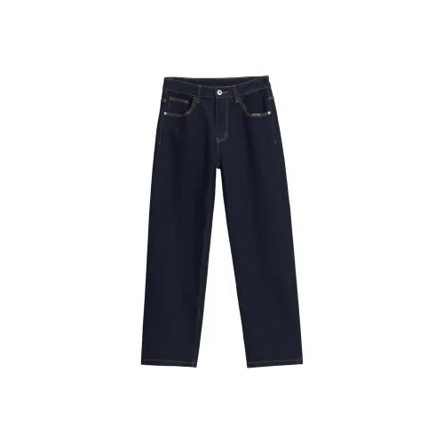 ENTONG Темно-синий Синий Унисекс Джинсы