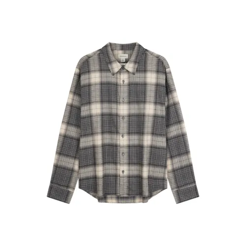 Calvin Klein UB1 Light Gray Ecru Plaid Men's Shirts Кальвин Клайн UB1 Светло-Серый Экрю Клетка Мужские Рубашки