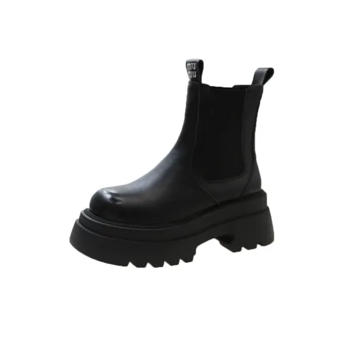 Nrillo Короткий и Маленький Женские Колено Высокие сапоги с Толстой подошвой Классические и Универсальные Ботильоны