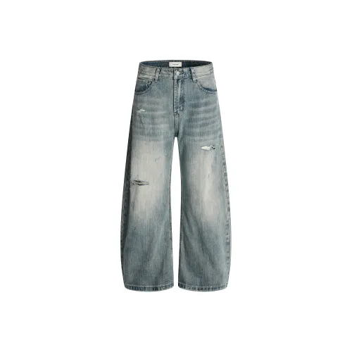 FDYZ Промытый Синий Унисекс Джинсы