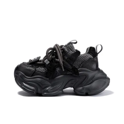 SELAIYA Низкий топ массивные кроссовки женские черные