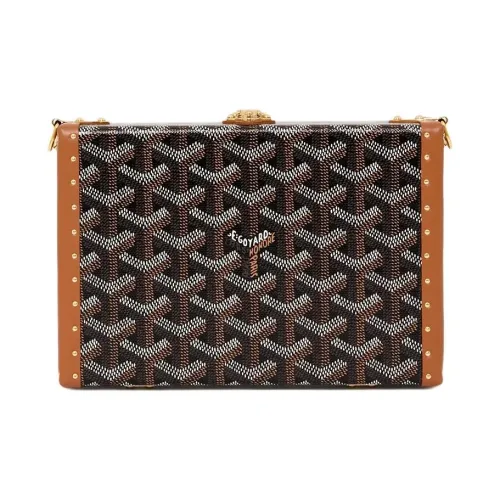 GOYARD Goyardin Холст с Сербон Телячья кожа Сумка Коробка Сумка через плечо Стандартная Унисекс Черный и Коричневый