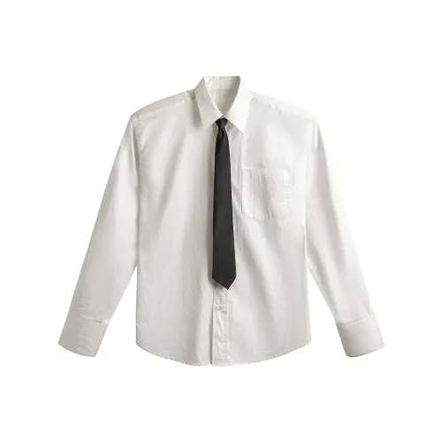 DBW DOUBLEWIN Straight Плечо Белая Рубашка Унисекс