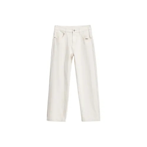 ENTONG Бежевый Унисекс Джинсы