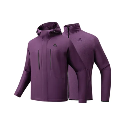 ANTA Термический Устойчивый к истиранию Дышащий Водонепроницаемый Ветрозащитный Ветровка Мужской Фиолетовый Глина