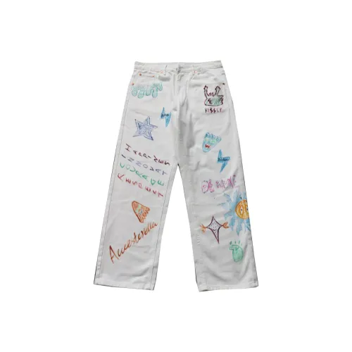 ZHANDASHUAI Белый Унисекс Джинсы