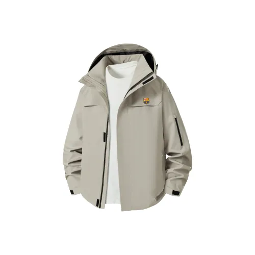 FCB ARCELONA Городская жизнь Путешествие Коммутирование Поход Водонепроницаемый и Ветрозащитный для Сохранения тепла Ветровка Унисекс