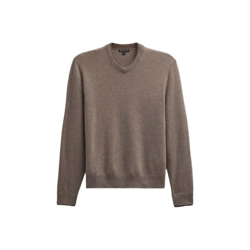 JAMES PERSE Контрастный комбинированный кашемир V-образный вырез кашемировый свитер мужской