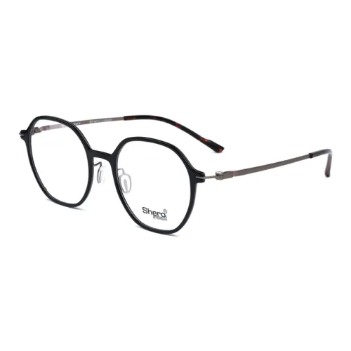 SHERO EYEWEAR Чистый титан Хлопок Янтарный Квадратные Оправы для очков Унисекс